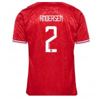 Maglia Calcio Danimarca Joachim Andersen #2 Prima Divisa Europei 2024 Manica Corta